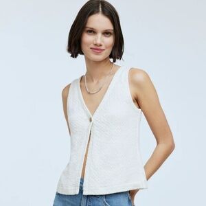 Pointelle Single-Button Vest